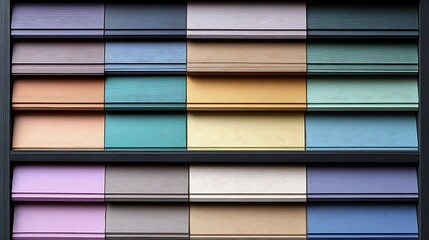 Colorful Exterior Siding Samples Displayed On A Rack