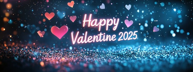Happy Valentine s Day 2025 Hearts Glitter Love