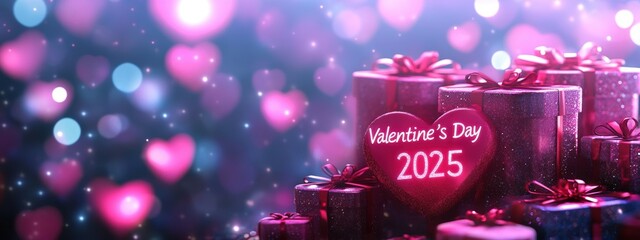 Sparkling Valentine s Day 2025 Gifts Hearts Festive Background