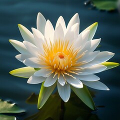 スイレンは夏に咲く花で池に咲く花で花びらは白い