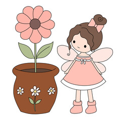 little girl with a flower