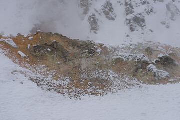 北海道　冬の登別地獄谷