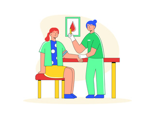 Vaccine injection illustration. Healthy problems illustrations. Flat vector illustrations