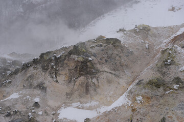 北海道　冬の登別地獄谷