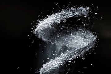 Obraz premium Abstract Spiral of Shattered Glass Fragments
