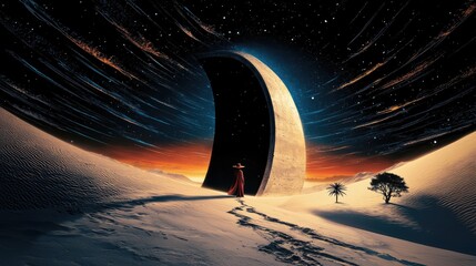 Desert Wanderer Approaches Cosmic Gateway