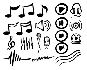 music vector set drawing art collection