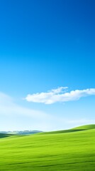 Obraz premium digital technology blue sky grass landscape poster background with generative