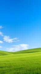 digital technology blue sky grass landscape poster background with generative