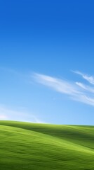 Fototapeta premium digital technology blue sky grass landscape poster background with generative