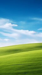 Obraz premium digital technology blue sky grass landscape poster background with generative