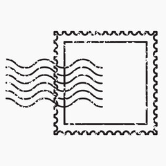 Vintage postal stamp illustration, element vector