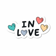 Sticker design of In love