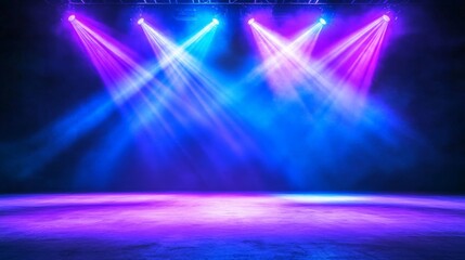 Dramatic Stage Lighting: Blue & Purple Spotlight Background