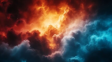 Fiery and Icy Cosmic Clouds Collide In A Nebula