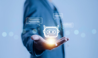 development which is smart robot conversation. communication is open for chat customers, chatbot...