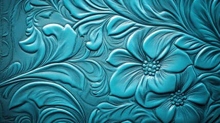 Inspiring environment close-up of textured floral relief design in art studio