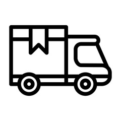 delivery package truck outline style