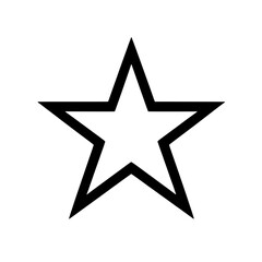 Bold Five-Pointed Star:  A simple yet powerful graphic of a bold, five-pointed star with a single, thick black outline. Its stark simplicity makes it versatile for use as an icon or design element. 