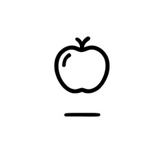 Apple Line Icon:  A sleek and minimalist line drawing of a whole apple, perfect for branding, websites, and app designs.