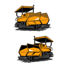 asphalt spreader vector design,asphalt paving,isolated machine,asphalt pavers,heavy equipment illustration,editable asphalt heavy vehicle vector design
