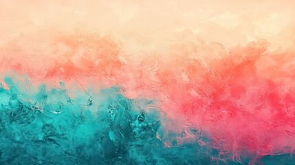 Obraz premium A vibrant sunset gradient blending from coral pink to tropical turquoise