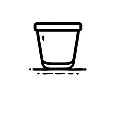 Minimalist Glass of Water Illustration: A simple yet stylish illustration depicting a glass of water, with clean lines and minimalist design, perfect for website design or graphic projects. 