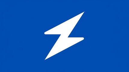 A blue background with white lightning  