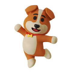 Dancing Cute Dog mascot Animal 3D