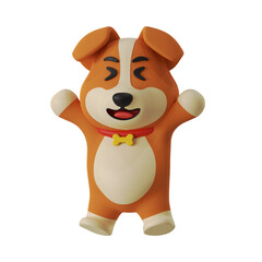 Happy Dog mascot Animal 3D