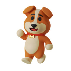 Walking Dog mascot Animal 3D