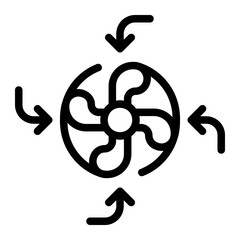 ventilation fan line icon