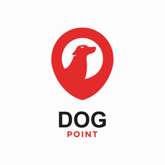 Obraz premium dog point simple logo in negative space