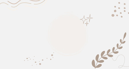 aesthetic beige floral hand drawn background. flat abstract and simple aesthetic background.