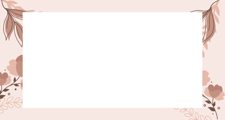 aesthetic beige floral hand drawn background. flat abstract and simple aesthetic background.