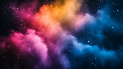 Fototapeta premium Cosmic Nebula Colorful Clouds And Starscape