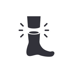 Cutting leg solid icons, minimalist vector illustration ,simple transparent graphic element .Isolated on white background