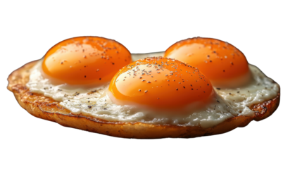 eggs and bread isolated on white background 