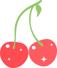 Cute Flat Design Cherry