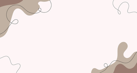 green brown beige floral aesthetic hand drawn background. soft aesthetic background.