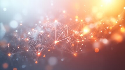 Obraz premium Abstract network connection glowing particles.