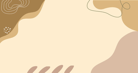 beige floral aesthetic hand drawn background. soft aesthetic background.