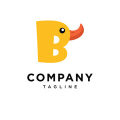 Letter B Duck Cute Logo Icon Vector © Imam