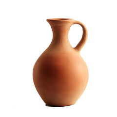 small clay water jug with a rounded body and a narrow neck