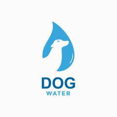 dog water simple logo in negative space
