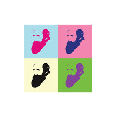 CHARLES DARWIN HEAD POP ART PORTRAIT.eps