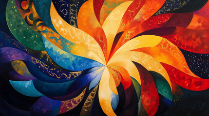 Vibrant Abstract Art with Colorful Explosion