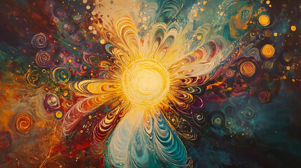 Vibrant Abstract Art with Colorful Explosion