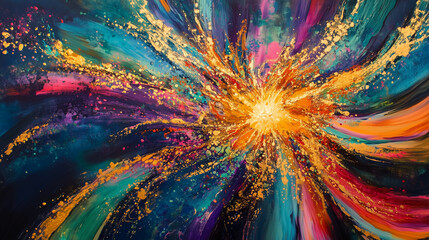  Vibrant Abstract Art with Colorful Explosion