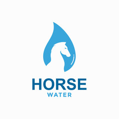 horse water simple logoin negative space 